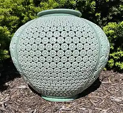 celadon moon jar with chrysanthemums, Kim Se-yong