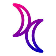 Another version of the double crescent moon bisexuality symbol with bisexual flag colors