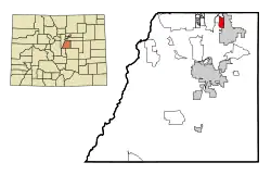 Location of the Stonegate CDP in Douglas County, Colorado