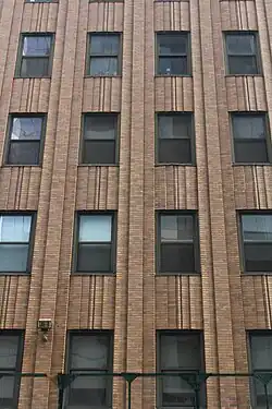 The center section of the Bridge Street facade