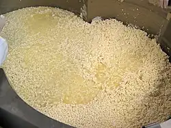 draining of the whey
