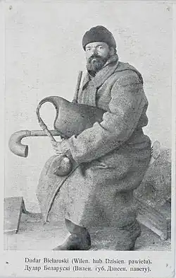 Image 10Belarusian dudar (duda player), 1904 postcard (from Culture of Belarus)