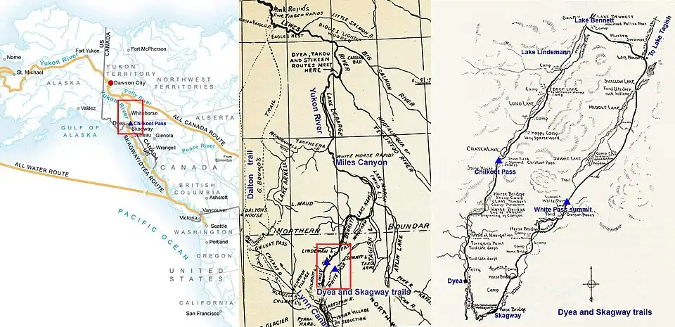 Map of Dyea/Skagway routes