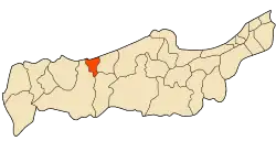 Location of Hadjeret Wnnous within Tipaza Province