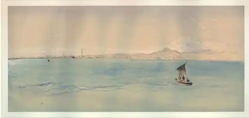 painting – coast off Cypress