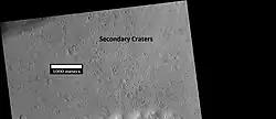 Group of secondary craters on Mars, as seen by HiRISE