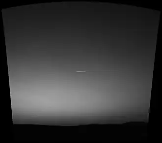 Possible meteor (center) photographed from Mars, March 7, 2004, by MER Spirit