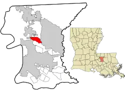 Location in East Baton Rouge Parish and the state of Louisiana.
