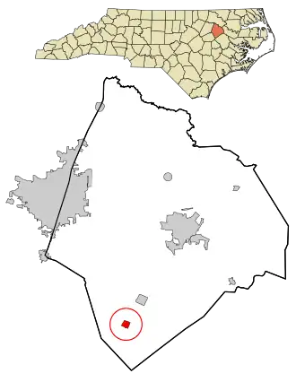 Location in Edgecombe County and the state of North Carolina.