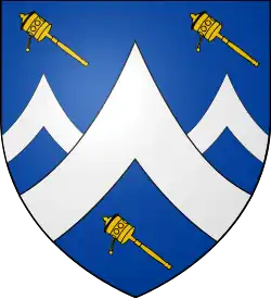 Three prayer wheels in the coat of arms of Sir Edmund Hillary