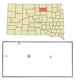 Location in Edmunds County and the state of South Dakota