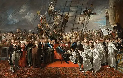 The Arrival of Louis XVIII at Calais by Edward Bird (c 1816)