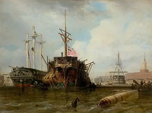 Portsmouth Harbour, The Hulks, 1836