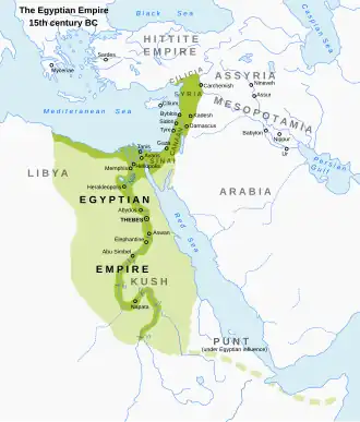 Egyptian territory under the New Kingdom, c. 15th century BC