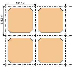 The street & block layout of Barcelona's Eixample district is based on non-regular octagons