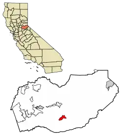 Location of Grizzly Flats in El Dorado County, California.