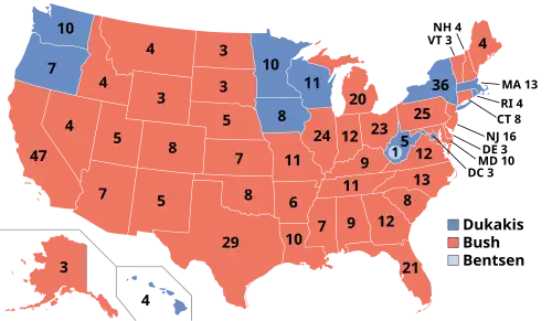 Results for the 1988 United States presidential election
