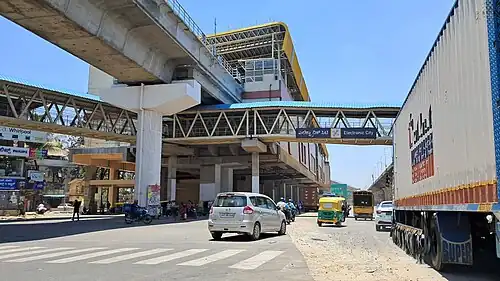 Installation of the station name board as on April 2024