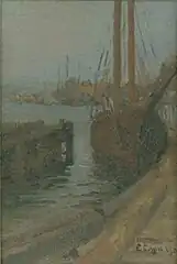 Elizabeth Coffin, Fishing Boat in Nantucket Harbor, 1906, Nantucket Historical Association