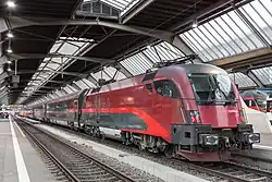 Endstation! ÖBB-Railjet in Zürich HB-20131011