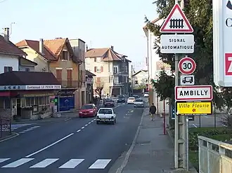 The main road into Ambilly