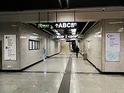 Entrance A, B, and C of Zongguan station (inside)