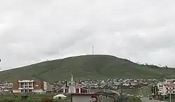 Residential area with LDS Church