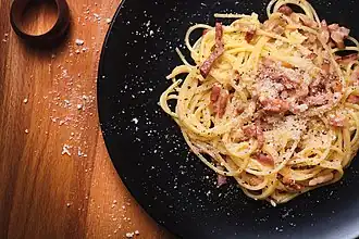 Italian spaghetti alla carbonara
