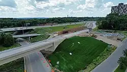 The future Etna Street Station is adjacent to a bus only bridge and bus only lanes near I-94.