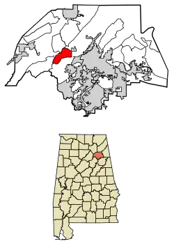 Location of Ivalee in Etowah County, Alabama.