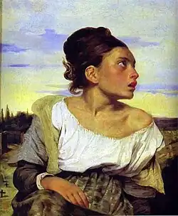 Eugène Delacroix, Girl Seated in a Cemetery (1824)