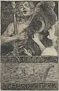 Exlibris for the fur trader Richard Gloeck (1910)