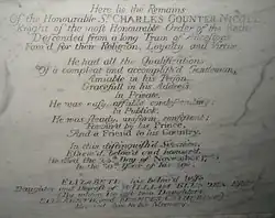 Resting place of Sir Charles Gounter Nicoll inside St Peter's Church