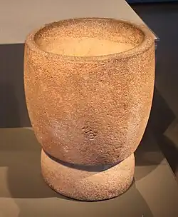 Stone mortar from ʿAin Mallaha, Natufian period, 12,500–9500 BC