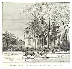 Lucetta R. Medbury House in 2638 Woodward Avenue built in 1861 and demolished in 1920s for the Woodward widenning.