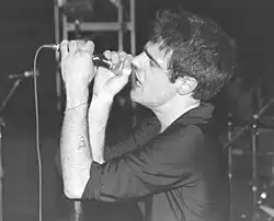 Picciotto performing with Fugazi in 1996