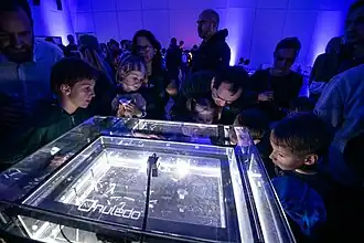 Cloud chamber during the European Researchers' Night at FZU.