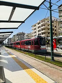 T2 train from Masal Park station to the courthouse.