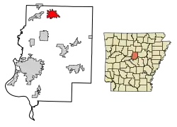 Location of Guy in Faulkner County, Arkansas.