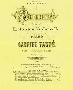 front of musical score with ornate lettering