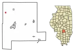 Location of Bingham in Fayette County, Illinois.