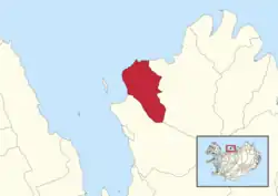 Map showing the borders of Fellshreppur