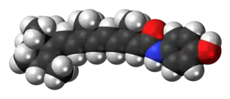 Space-filling model of the Fenretinide molecule