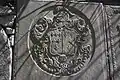 Coat of arms on a stone in Monument Row
