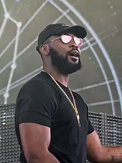 Damso performing at Vieilles Charrues Festival on 21 July 2018
