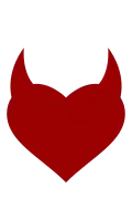 FetLife logo, a heart with horns