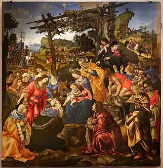 Adoration of the Magi by Filippino Lippi (1496)
