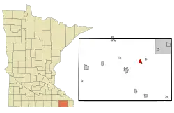 Location of Lanesboro, Minnesota