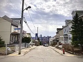 Myler Street, looking down from Fineview Avenue