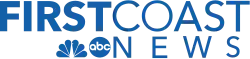The words "FIRST" and "COAST", directly touching, with "FIRST" bolded, in blue. Beneath, the NBC and ABC logos and the word "NEWS" in blue.
